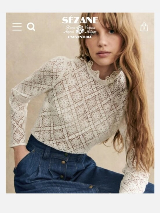 Sezane Tops - SEZANE EGLANTINE LACE BLOUSE